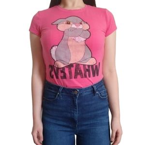 Disney (Bambi) Thumper "Whatevs" Pink T-Shirt